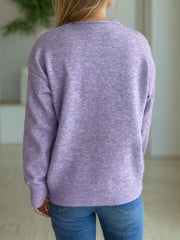 Round Neck Drop Shoulder Long Sleeve Sweater - Trendsi