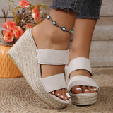 Open Toe Wedge Sandals - Trendsi - Flyclothing LLC
