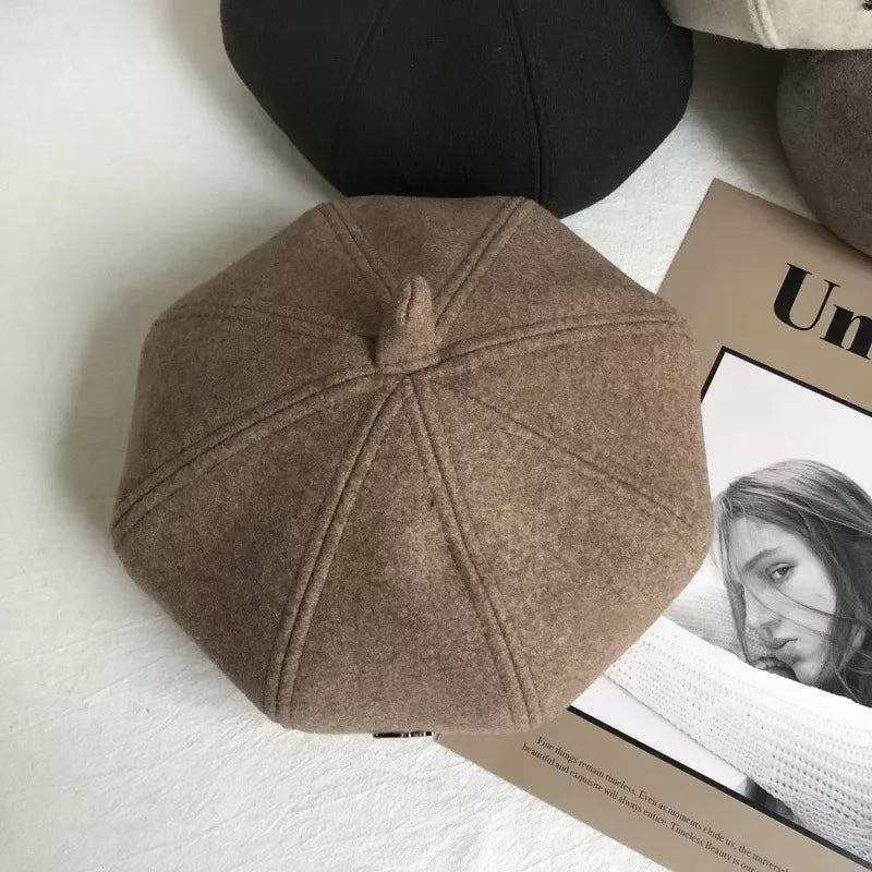 Solid Color Beret Hat - Trendsi - Flyclothing LLC