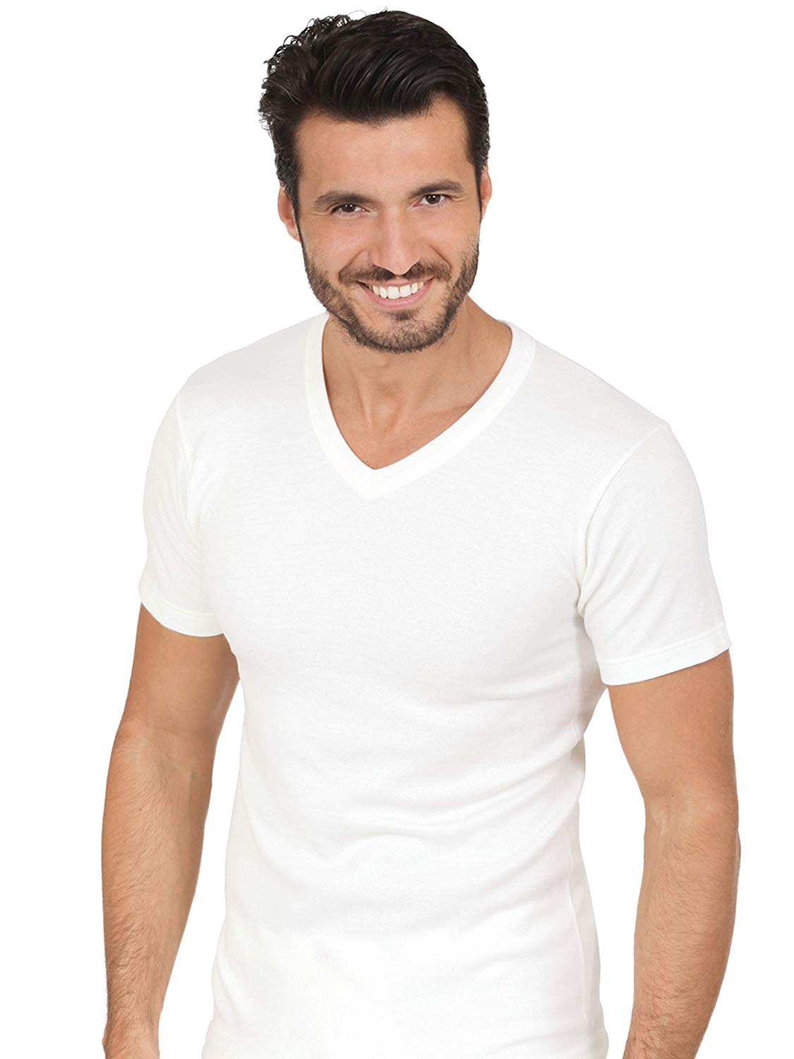 MaRe Premium Quality Cotton Wool Blend Men's V-Neck Neck T-Shirt. Proudly Made in Italy (460) - tittimitti - Flyclothing LLC