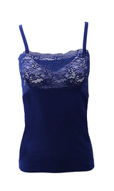 Mare Luxury 100% Mako Cotton Women's Lace-Trimmed Camisole. Proudly Made in Italy (262) - tittimitti - Flyclothing LLC