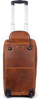Tan Leather Trolley Bag 44L - Classy Leather Bags - Flyclothing LLC
