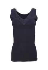 MaRe Premium Quality 100% Brushed Cotton Women's Tank Top with Macramé Lace. Proudly Made in Italy. - tittimitti - Flyclothing LLC