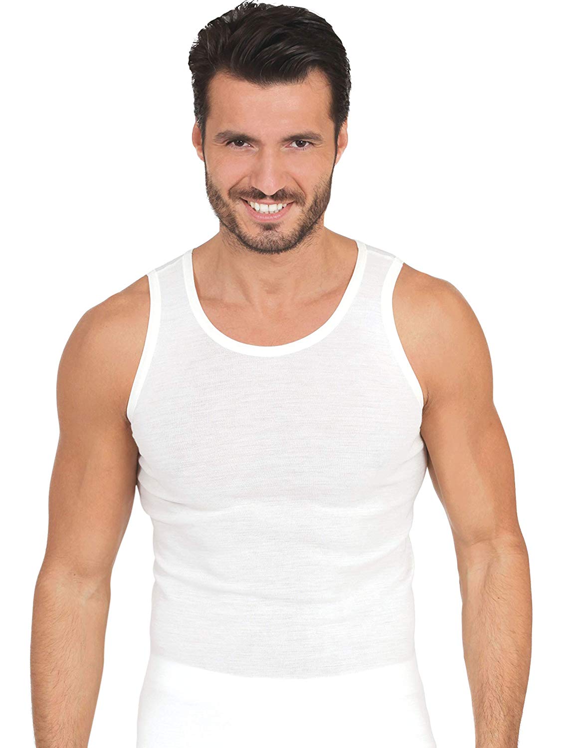 MaRe Luxury Merino Wool Blend (50% Merino Wool) Men's Sleeveless Shirt. Proudly Made in Italy (451) - tittimitti - Flyclothing LLC