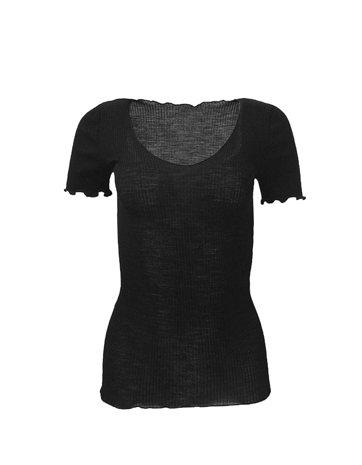 EGi Luxury Wool Silk Women's T-Shirt. Proudly Made in Italy (1495) - tittimitti - Flyclothing LLC