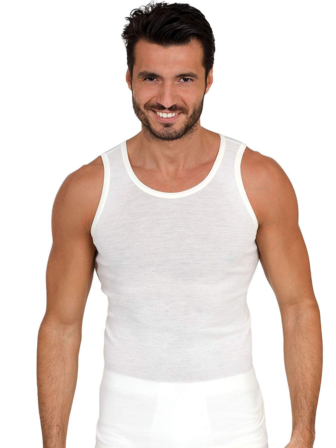 EGi Luxury Merino Wool Blend Men's Sleeveless Shirt Muscle Tank Top. Proudly Made in Italy (467) - tittimitti - Flyclothing LLC