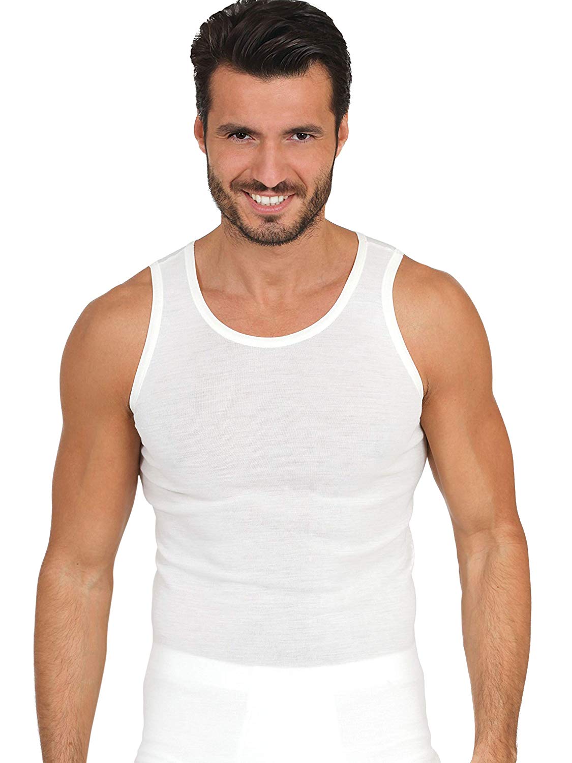 EGi Luxury Wool Silk Men's Sleeveless Shirt Muscle Tank Top. Proudly Made in Italy(455) - tittimitti - Flyclothing LLC