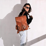 Vintage Leather Backpack Rucksack - Classy Leather Bags - Flyclothing LLC