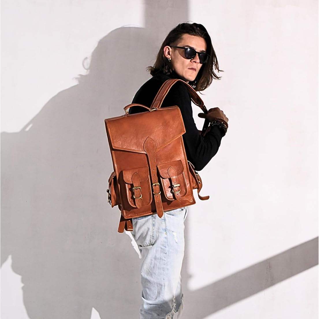 Vintage Leather Backpack Rucksack - Classy Leather Bags - Flyclothing LLC