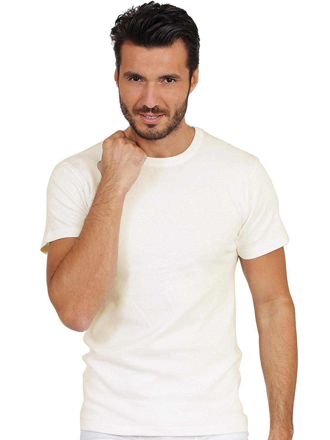 MaRe Luxury Merino Wool Blend (50% Merino Wool) Men's Short Sleeve T-Shirt. Proudly Made in Italy (450) - tittimitti - Flyclothing LLC