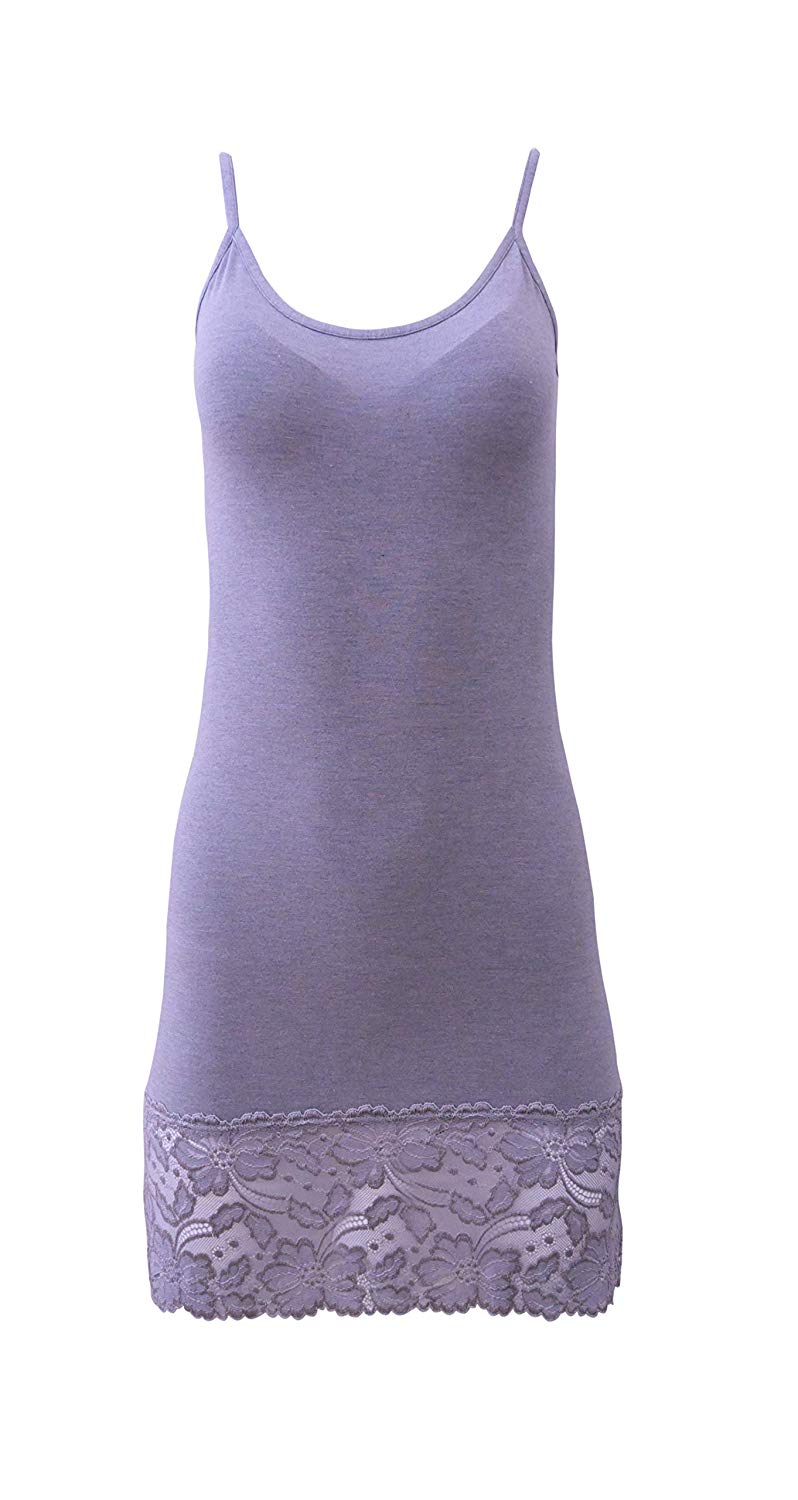 EGI Luxury Modal Women's Lace-Trimmed Full Slips Chemise. Proudly Made in Italy (1129)