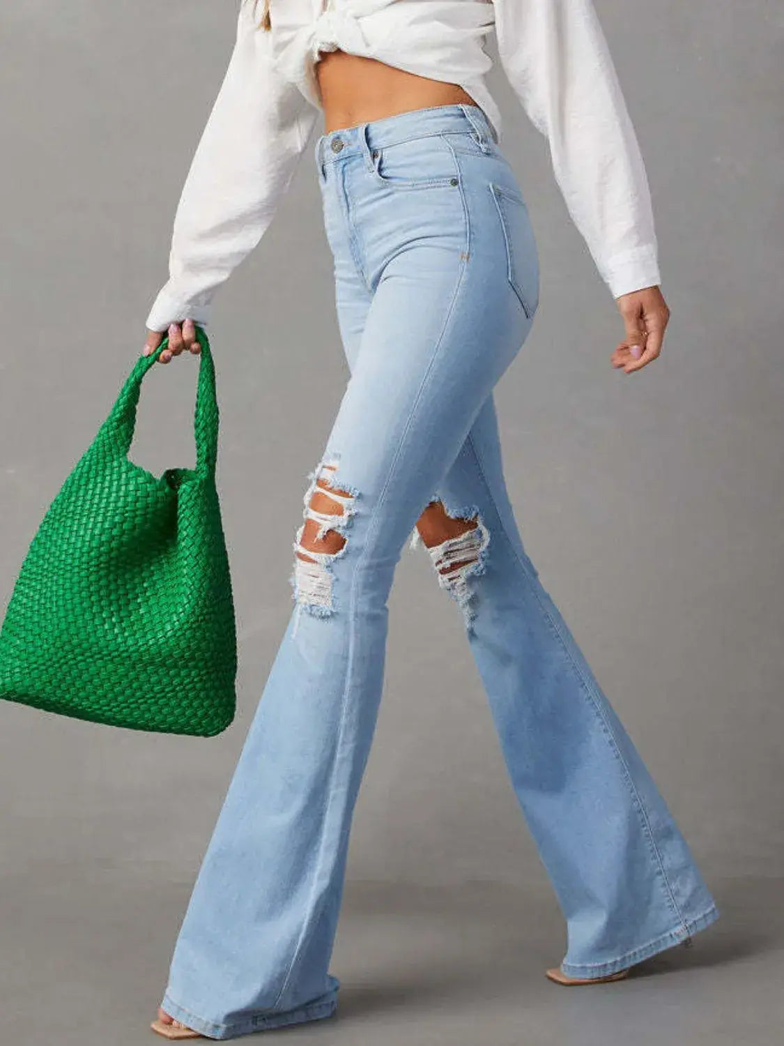 Distressed Jeans with Pockets - Trendsi - Flyclothing LLC
