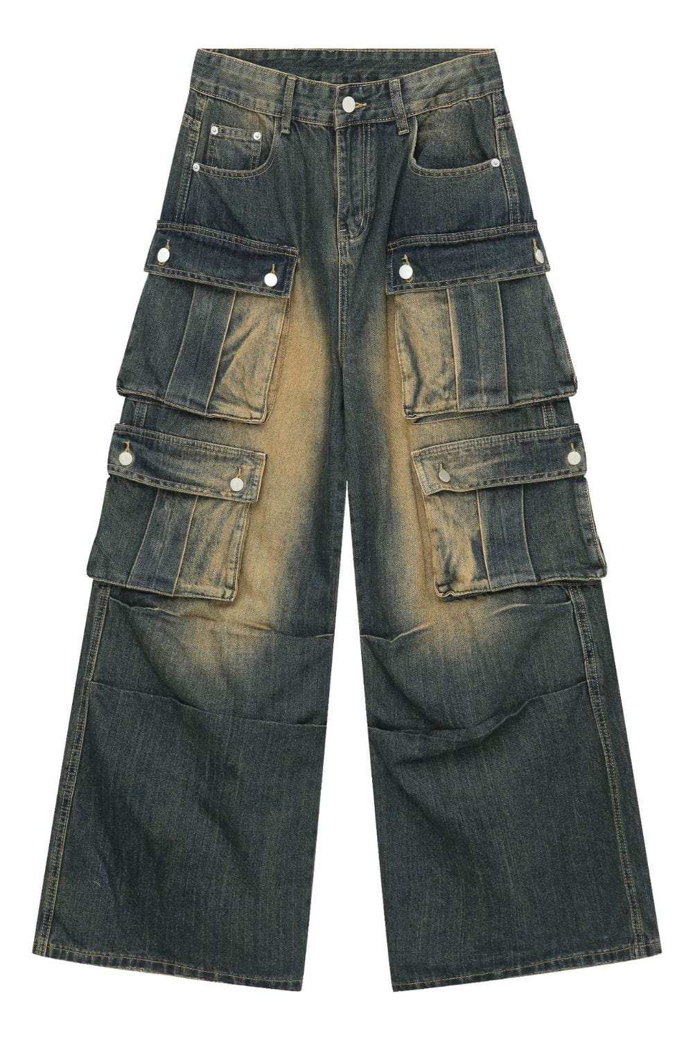 Men's Washed Wide Leg Jeans - Trendsi - Flyclothing LLC