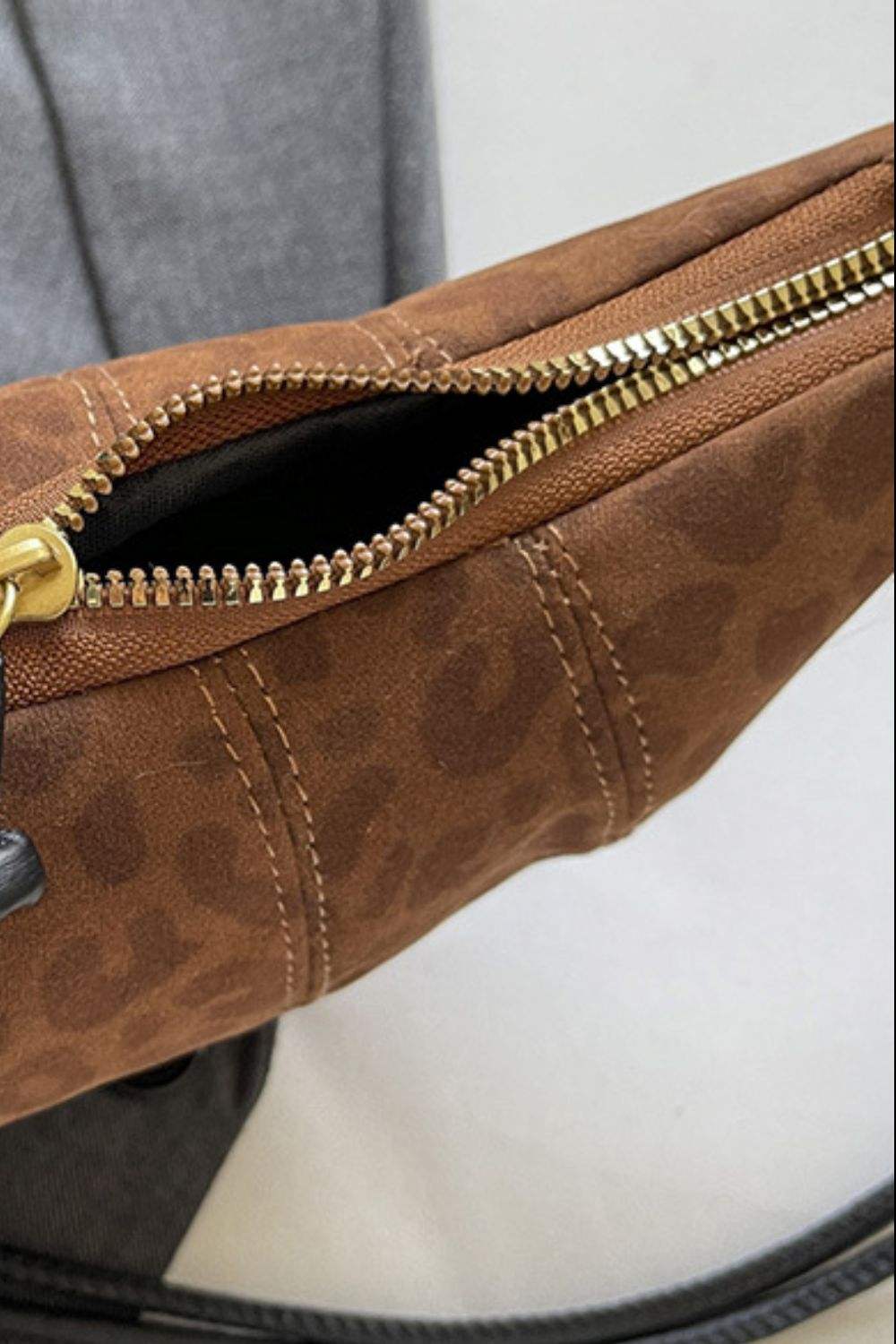 PU Leather Strap Suede Shoulder Bag - Trendsi - Flyclothing LLC