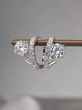 2 Carat Moissanite 925 Sterling Silver Huggie Earrings - Trendsi