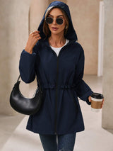 Ivy Lane Outdoor Waterproof Long Sleeve Hooded Windbreaker - Trendsi - Flyclothing LLC