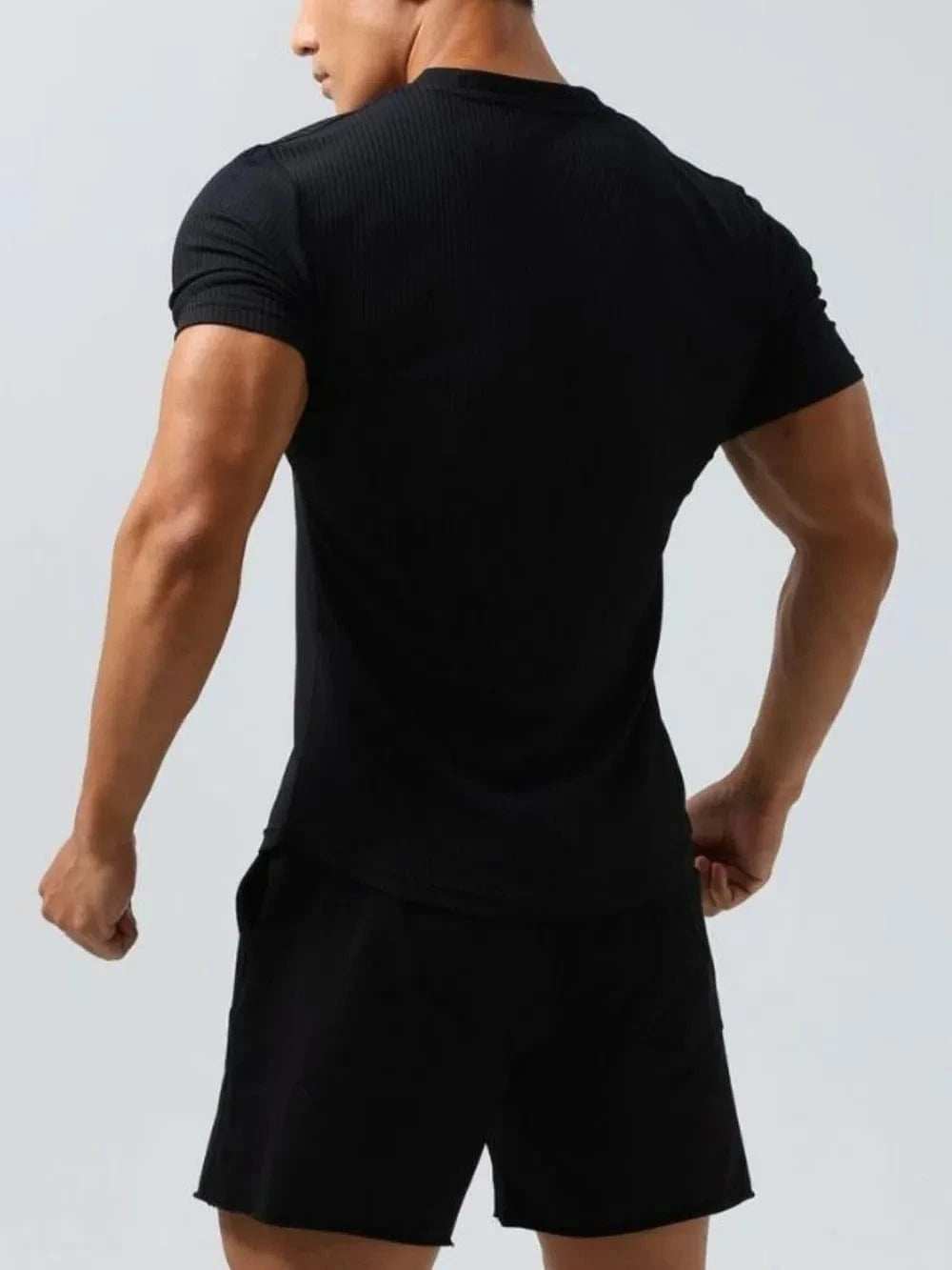 Men's Plus Size Notched Short Sleeve T-Shirt - Trendsi - Flyclothing LLC