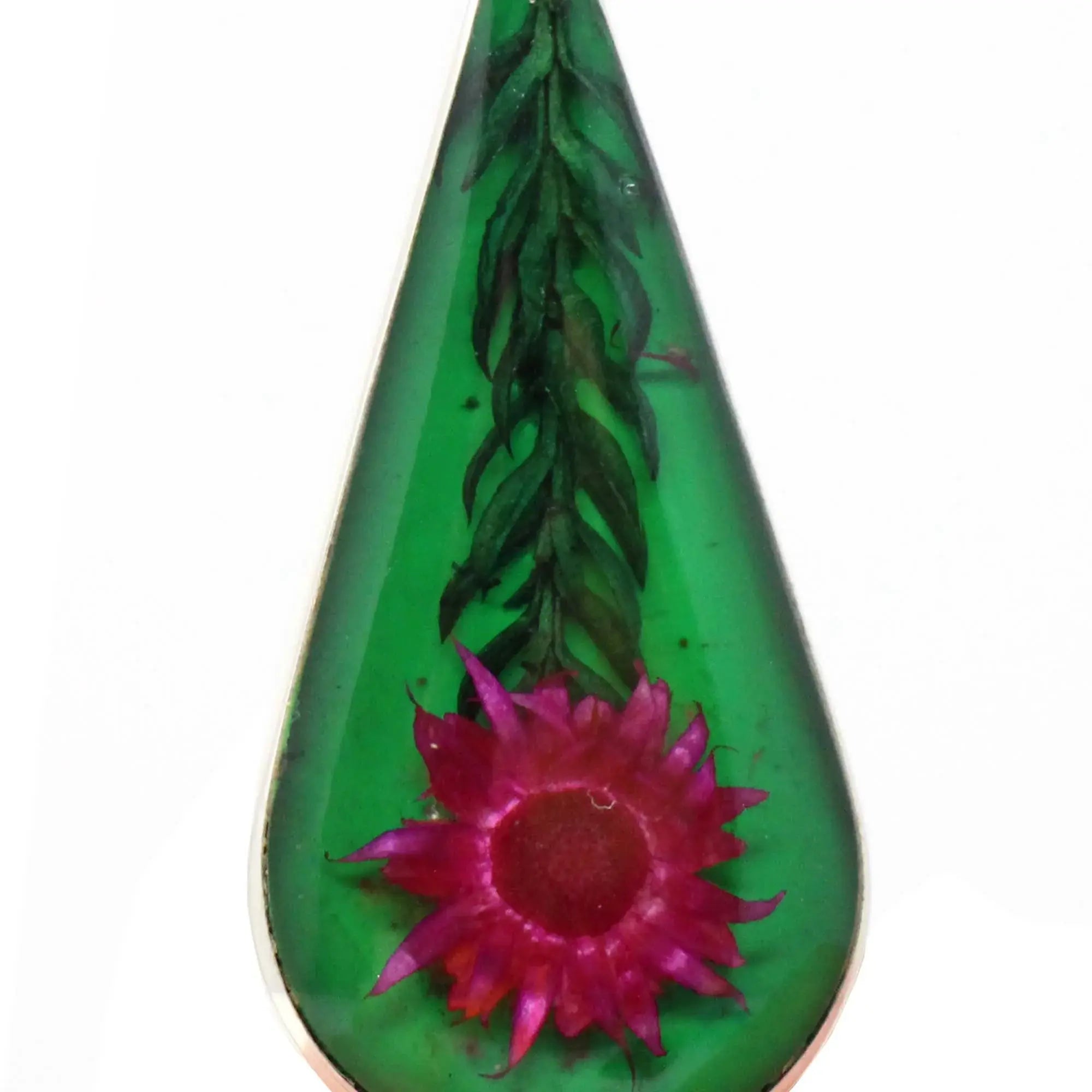 Pink Pressed Flower Teardrop Earrings - Artisana - Flyclothing LLC