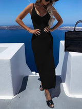 Slit Openwork V-Neck Sleeveless Cover Up - Trendsi - Flyclothing LLC