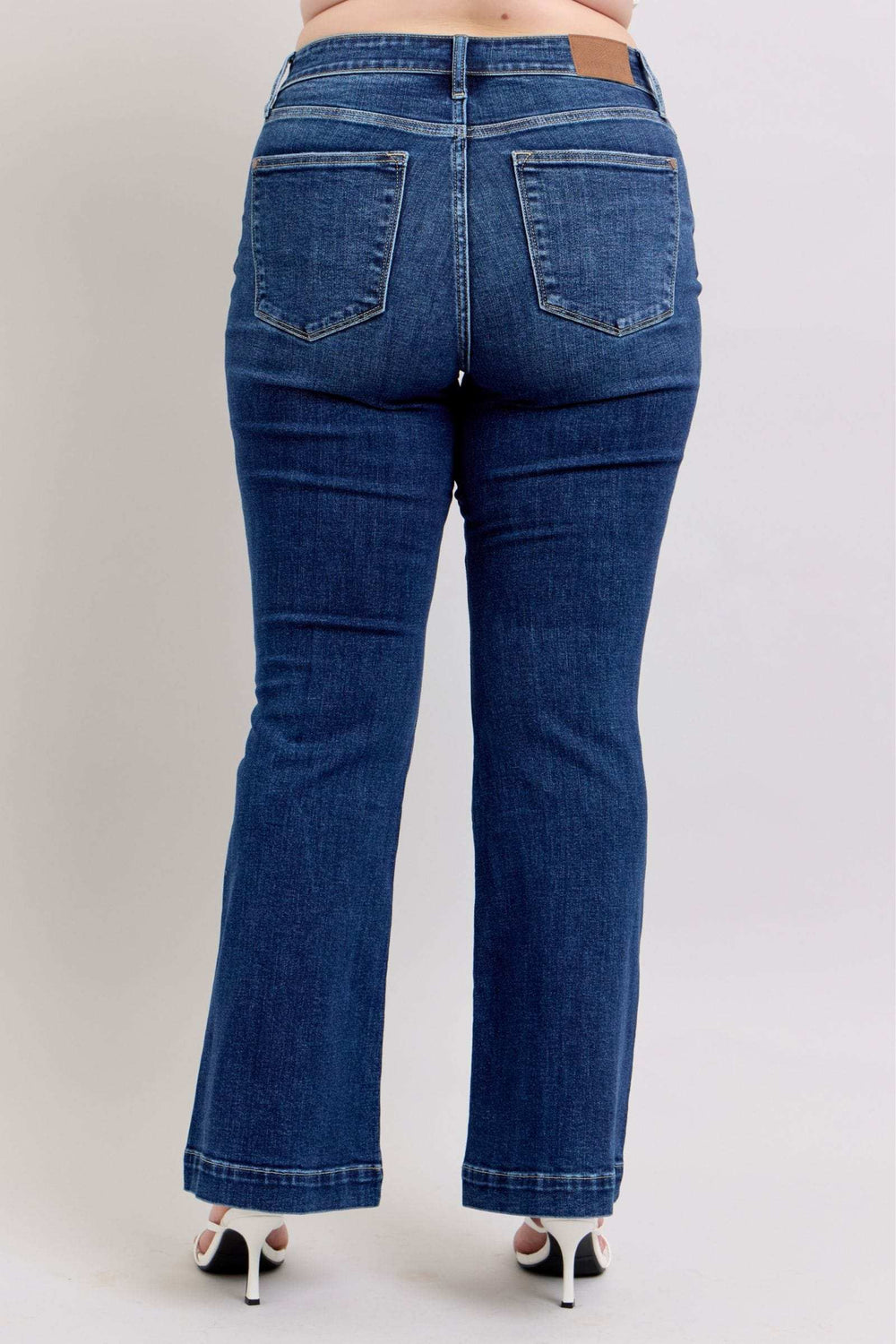 Judy Blue Full Size High Rise Flare Jeans with Pockets Plus Size - Trendsi - Flyclothing LLC