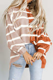 Striped Dropped Shoulder Round Neck Blouse - Trendsi - Flyclothing LLC