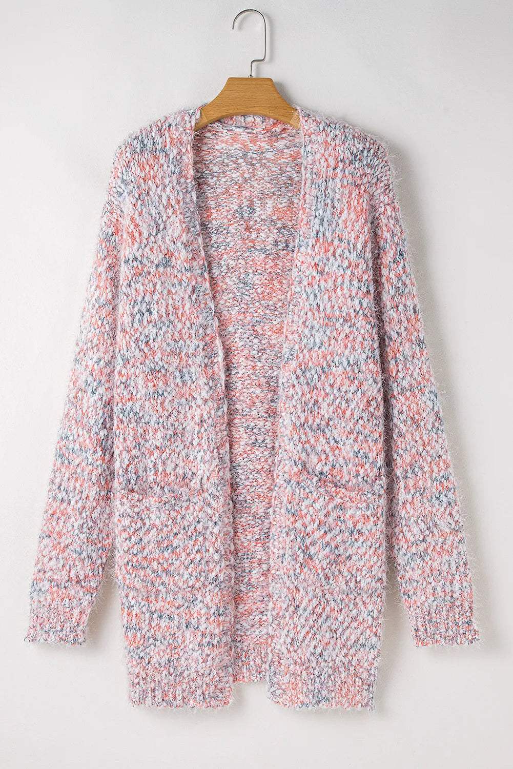 Pocketed Open Front Long Sleeve Cardigan - Trendsi - Flyclothing LLC