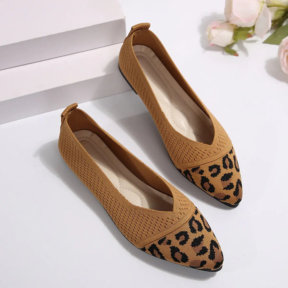 Point Toe Mesh Flat Slip-Ons - Trendsi - Flyclothing LLC