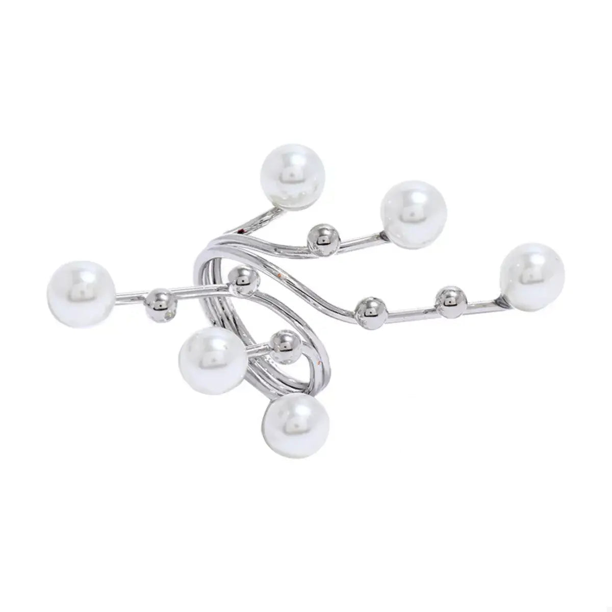Alloy Pearl Bypass Ring - Trendsi - Flyclothing LLC