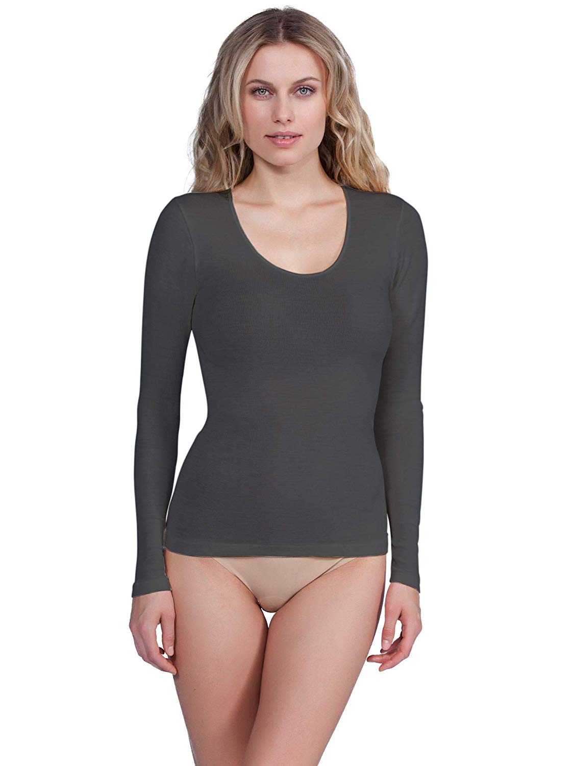 EGi Luxury Merino Wool Silk Women's Long Sleeve T-Shirt. Proudly Made in Italy (143) - tittimitti - Flyclothing LLC