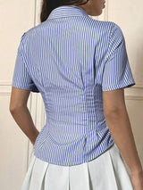 Button Down Short Sleeve Shirt - Trendsi - Flyclothing LLC
