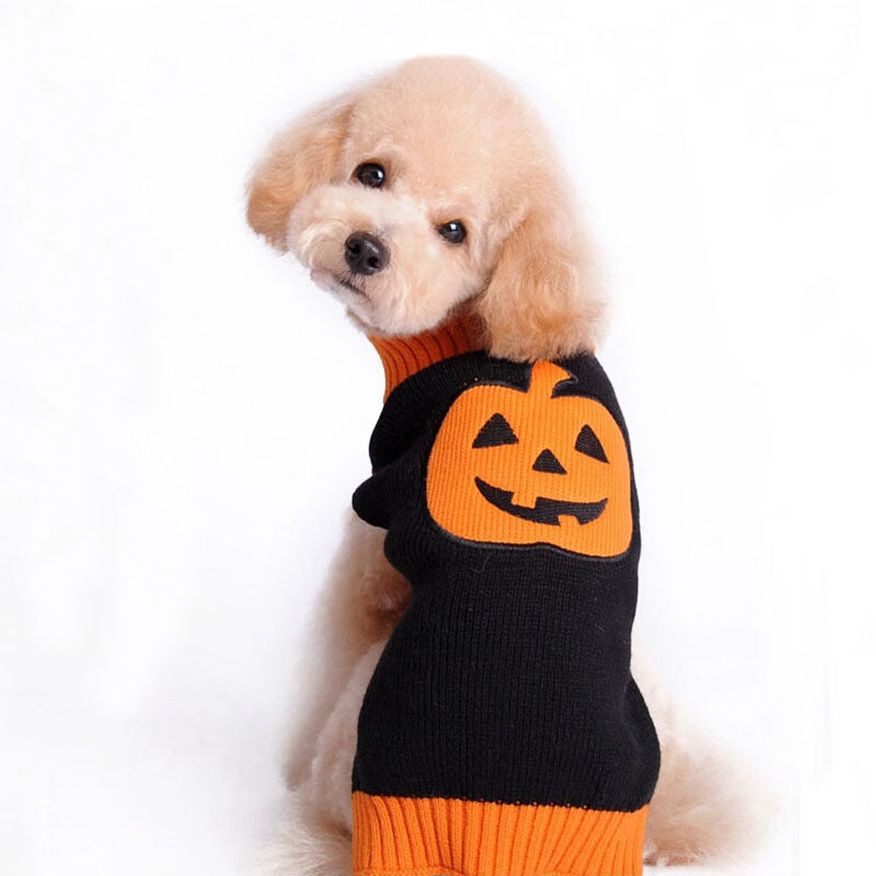 Pet Halloween Dog Knitted Pumpkin Sweater - My Store - Flyclothing LLC