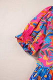 Peplum Printed Notched Short Sleeve Blouse - Trendsi - Flyclothing LLC