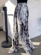 Abstract Print Wide Leg Pants - Trendsi - Flyclothing LLC