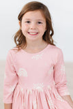 Soft Pink Suns 3/4 Sleeve Pocket Twirl Dress - Mila & Rose ®