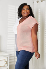 Color Block V-Neck Knit Top - Trendsi - Flyclothing LLC