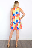 Be Stage Abstract Print Ruffle Hem Mini Dress with Pockets - Trendsi - Flyclothing LLC