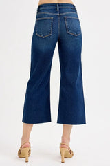 RISEN Full Size Tummy Control High Rise Crop Wide Jeans Plus Size - Trendsi - Flyclothing LLC