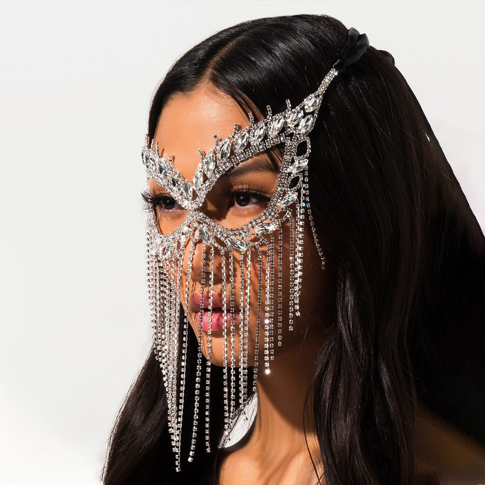 Rhinestone Halloween Ball Makeup Personality Mask - My Store - Flyclothing LLC