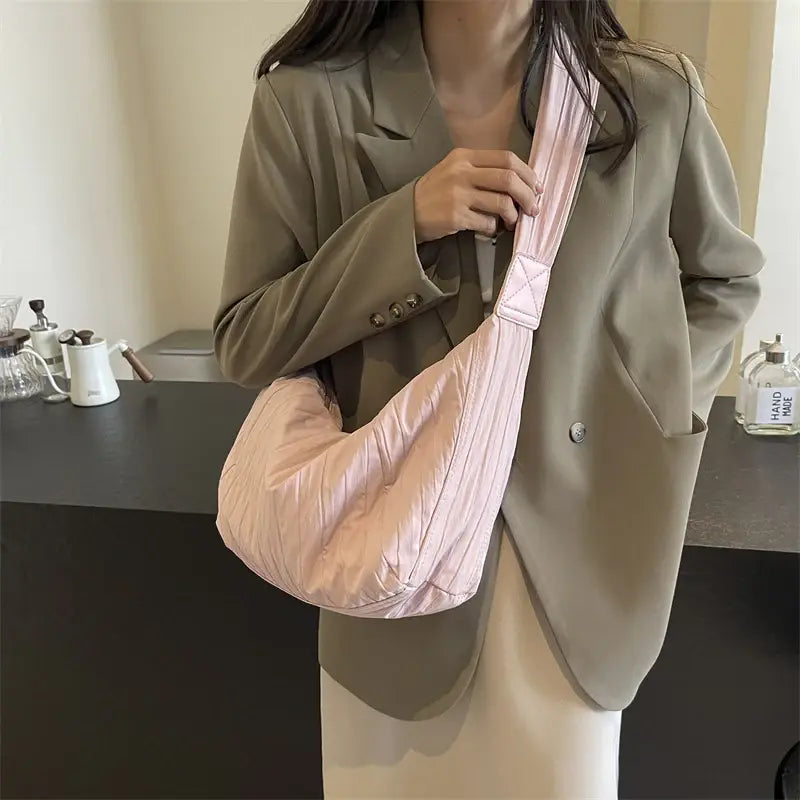 Pleated Dumpling Crossbody Bag - Trendsi - Flyclothing LLC