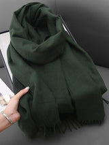 Solid Color Fringe Scarf - Trendsi - Flyclothing LLC