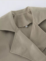 Chic Double-Breasted Belted Trench Coat - Trendsi - Flyclothing LLC
