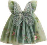 Baby Girl Halloween Costume Butterfly Wing Mesh Flower Sleeveless Tulle Fairy Romper Dress Birthday Tutu Dress - SHOMICOBOUTIQUE - Flyclothing LLC