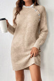 Ribbed Hem Raglan Sleeve Sweater Dress - Trendsi - Flyclothing LLC