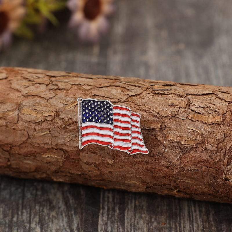 2 Piece Drip Oil US Flag Brooch - Trendsi - Flyclothing LLC
