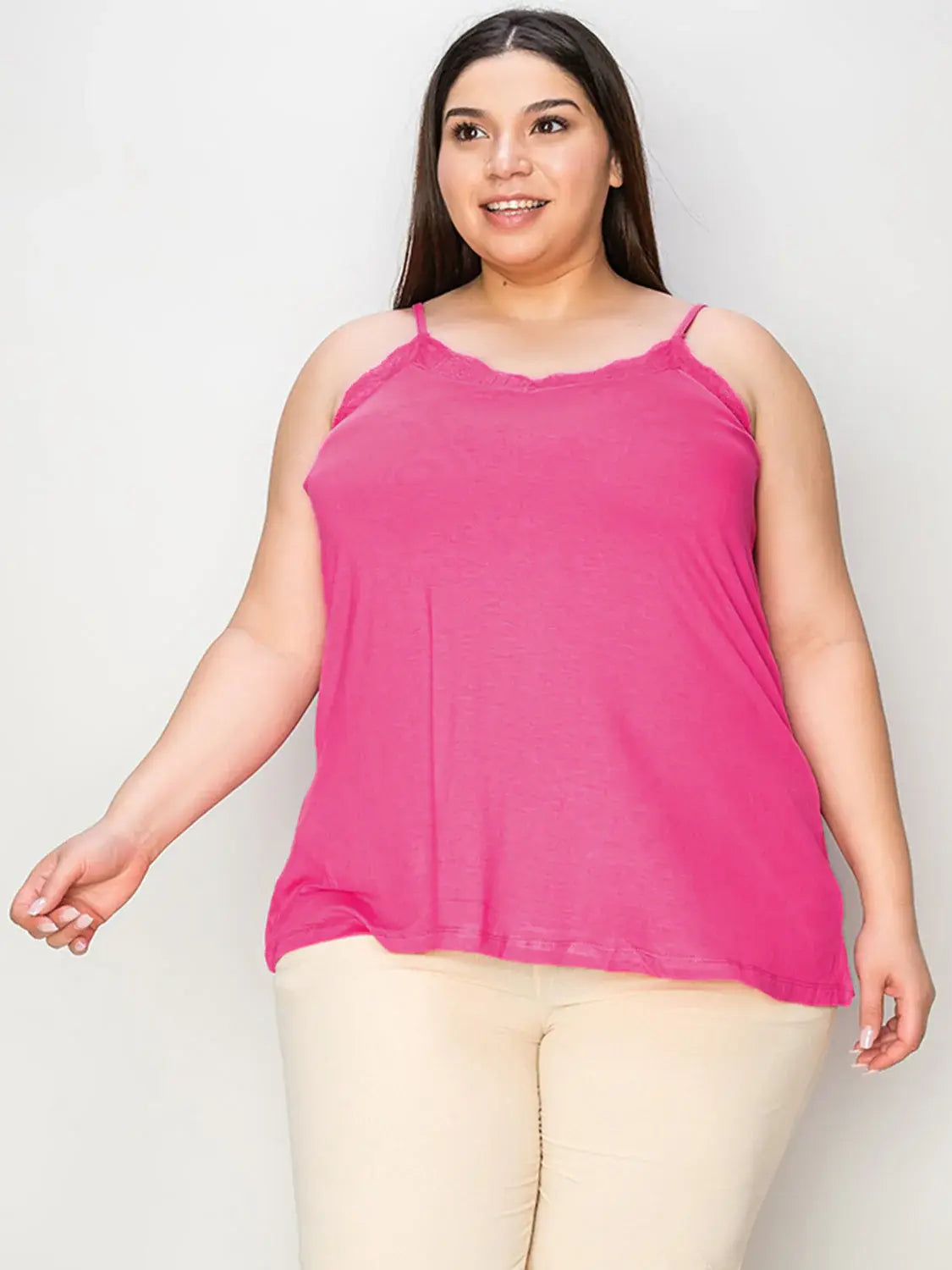 Basic Bae Full Size Lace Trim V-Neck Cami - ShopBasicbae - Flyclothing LLC