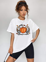 Round Neck Short Sleeve Graphic T-Shirt - Trendsi - Flyclothing LLC