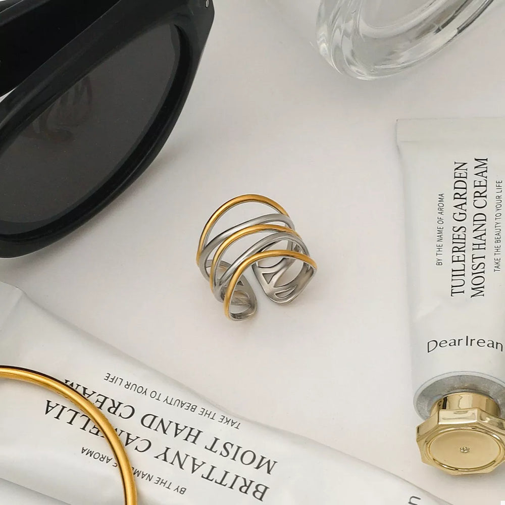 Two-Tone Open Ring - Trendsi - Flyclothing LLC