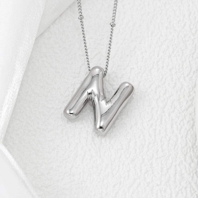 Copper Bubble Letter Pendant Necklace - Trendsi - Flyclothing LLC