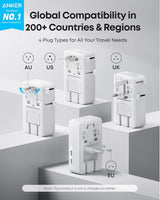 Anker Nano Travel Adapter (5-in-1, 20W, 1-Pack) - Anker - Flyclothing LLC