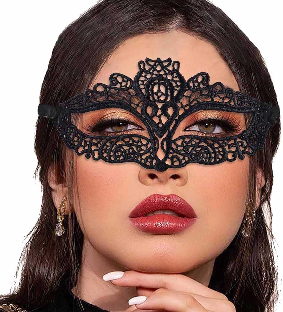 Masquerade Lace Mask Women Black Lace Masks Costume Party Proms Face Mask Halloween Eye Mask - SHOMICOBOUTIQUE - Flyclothing LLC